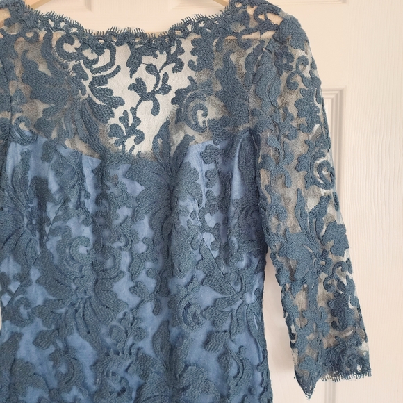 Tadashi‎ Shoji Embroidered Floral Sheer Sheath Dress - Picture 3 of 8
